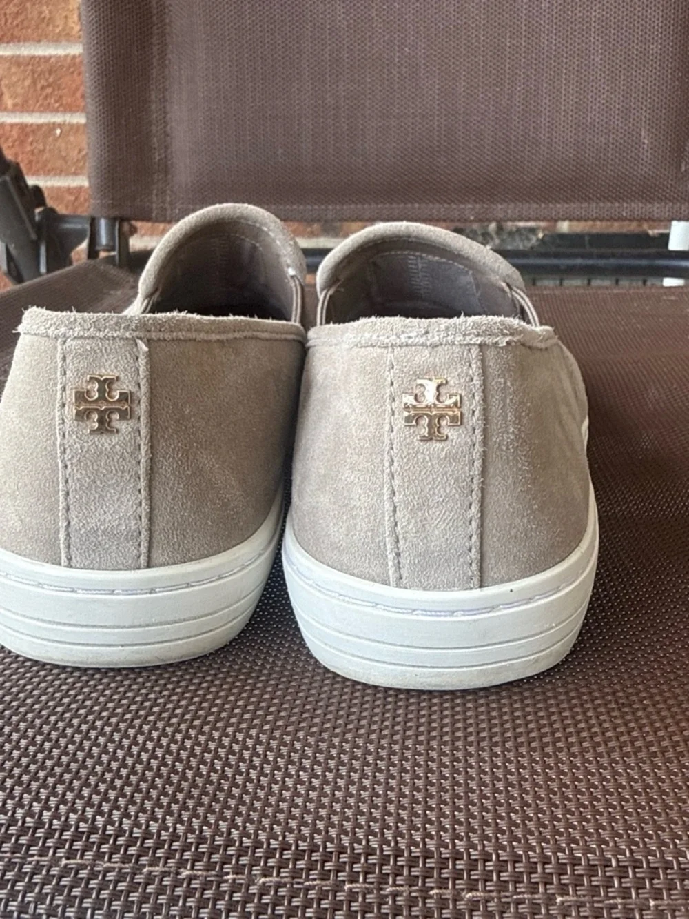 Women’s Tory Burch Slip-On Suede Casual Shoes - Taupe